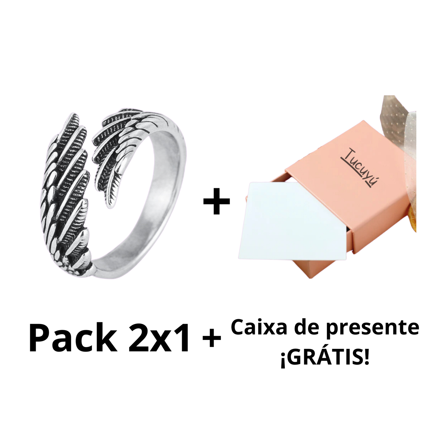 -Anel asa de anjo - Pack 2x1