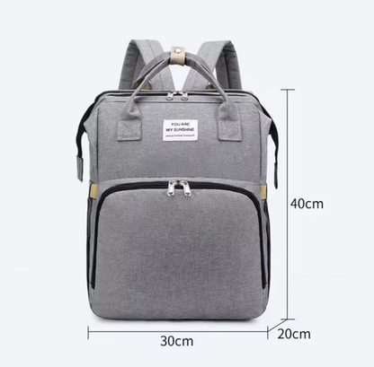 Mochila para fraldas com berço