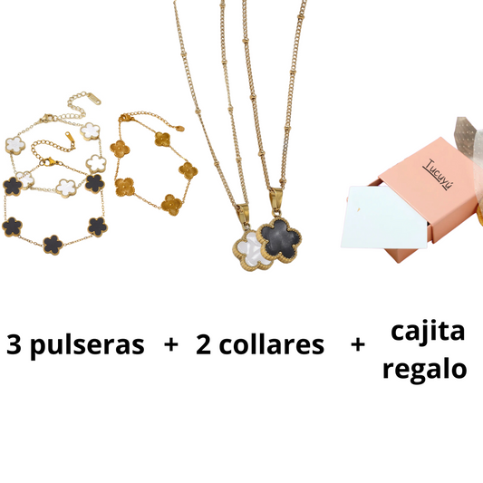 Pack Lucía - 3 pulseras + 2 collares