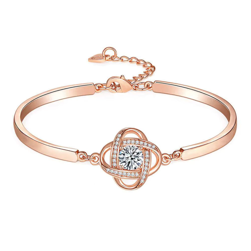 Pulsera trébol + caja + dedicatoria